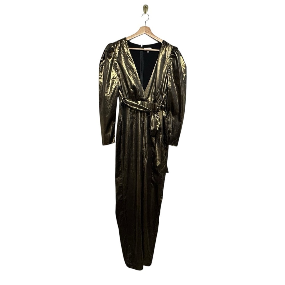LPA Metallic Gold Puff-Sleeve Jumpsuit - Picture 3 of 7